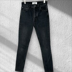 Reformation Black Skinny‎ Jeans Classic Fit size 25 Button Fly EUC